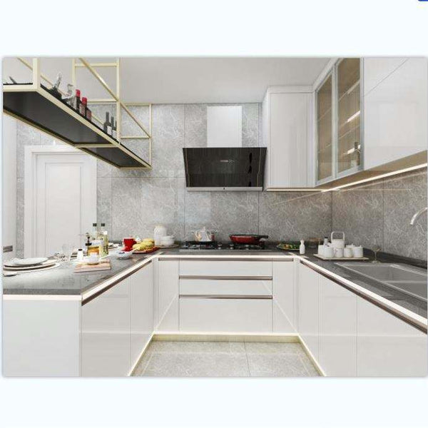 Full Wood Kitchen Cabinets with PVC Doors