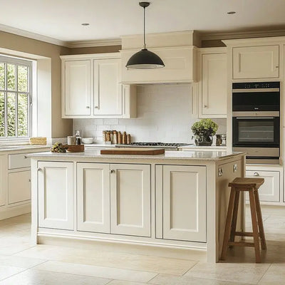 Custom White Shaker Modular Kitchen - View 3