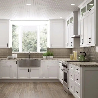 Custom White Shaker Modular Kitchen