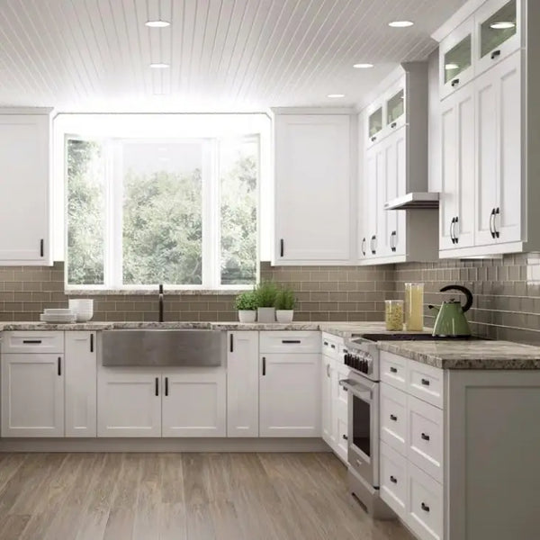 Custom White Shaker Modular Kitchen