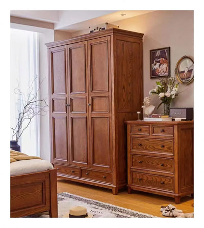 American Pastoral Red Cherry Wood Wardrobe