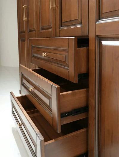 American Pastoral Red Cherry Wood Wardrobe - View 6