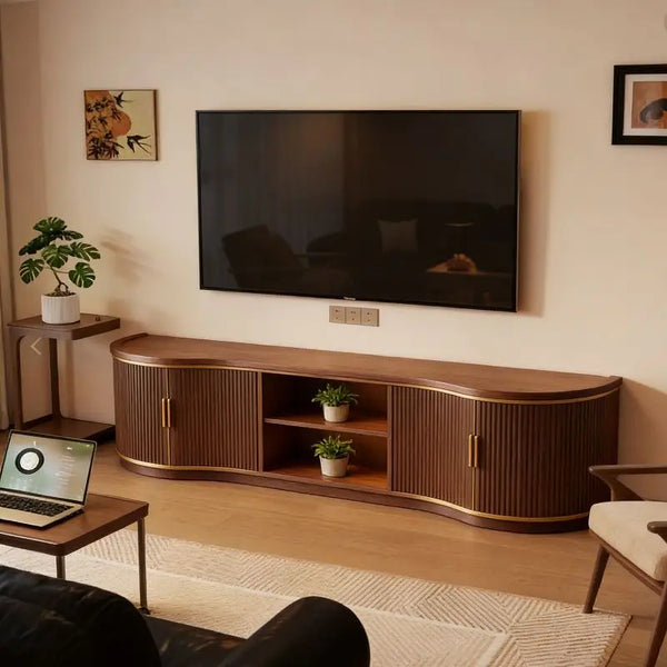 Solid Wood Modern TV Stand and Media Console - View 4