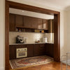 High-End Brown Wood and Glass Kitchen Cabinets - View 4