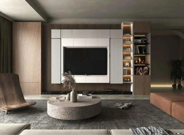 Classic White PVC Wall-Mounted TV Cabinet - View 6