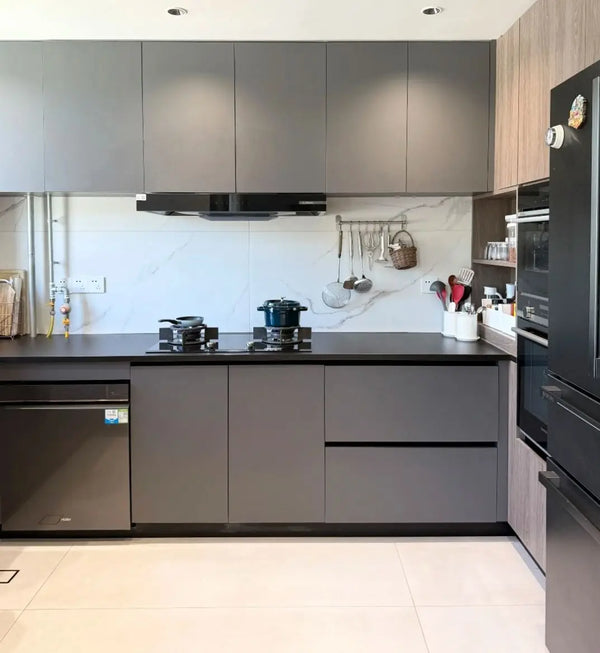 Light Luxury Kitchen Pantry and Island Cabinet System