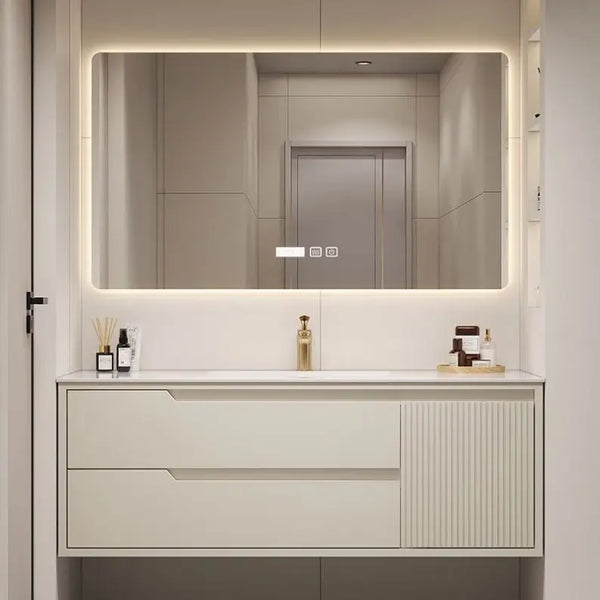 30-Inch Wall-Hung Bathroom Vanity with Mirror - View 3