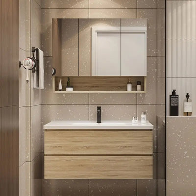 30-Inch Wall-Hung Bathroom Vanity with Mirror
