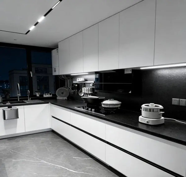 Smart Touch High-Gloss Kitchen Cabinets with LED Lighting - View 2