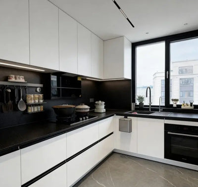 Smart Touch High-Gloss Kitchen Cabinets with LED Lighting - View 4