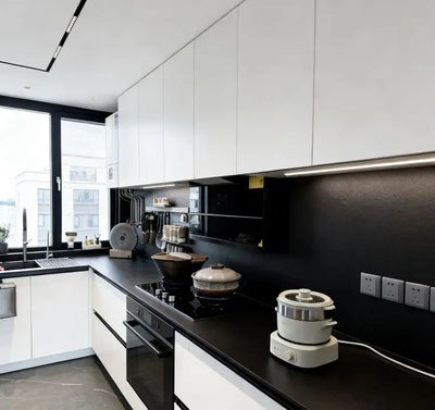 Smart Touch High-Gloss Kitchen Cabinets with LED Lighting - View 5