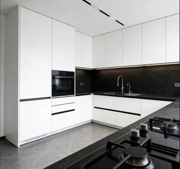 Smart Touch High-Gloss Kitchen Cabinets with LED Lighting - View 6