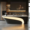 Kitchen Island Dining Table with Quartz Countertop