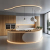 Kitchen Island Dining Table with Quartz Countertop - View 3