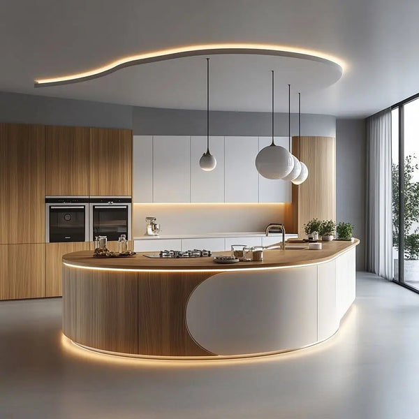 Kitchen Island Dining Table with Quartz Countertop - View 3