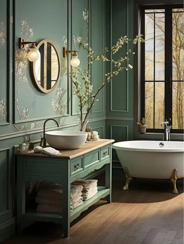 French Country Wall-Mounted Bathroom Vanity - View 4