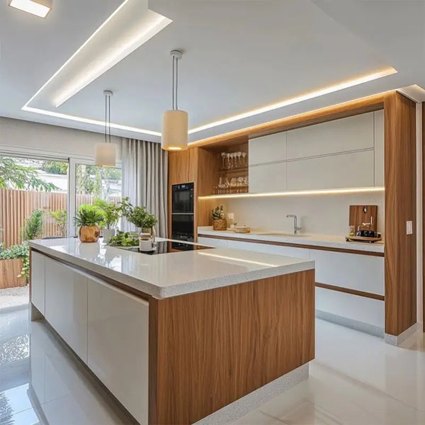 Glass-Front Fire-Resistant Modular Kitchen Cabinets - View 4