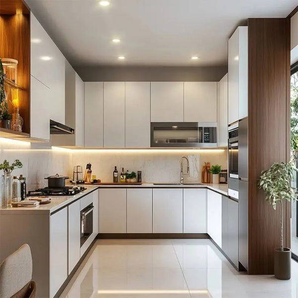 Glass-Front Fire-Resistant Modular Kitchen Cabinets - View 5