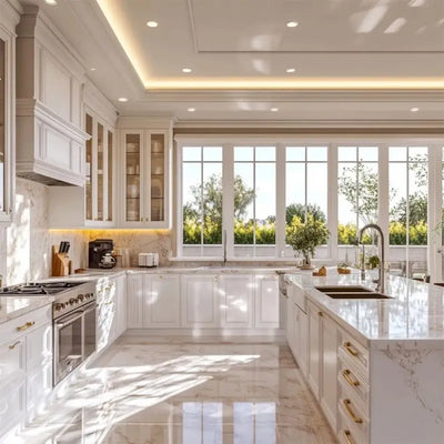 Glass-Front Fire-Resistant Modular Kitchen Cabinets - View 6