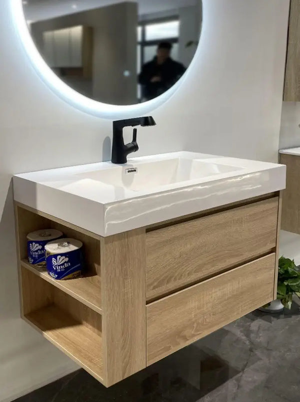 Luxury Open-Shelf Wall-Hung Bathroom Vanity - View 5