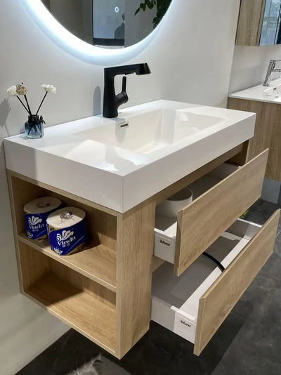 Luxury Open-Shelf Wall-Hung Bathroom Vanity - View 4