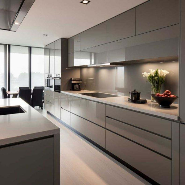 Waterproof Lacquered Kitchen Cabinets with Island