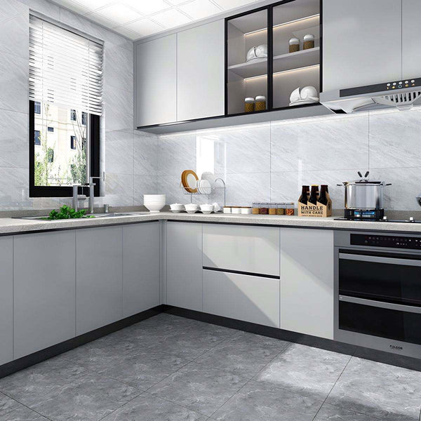 White Plywood Modular Kitchen Cabinet Set
