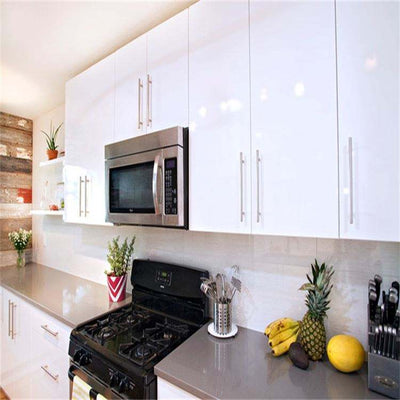 High-Gloss Solid Pine Kitchen Cabinet Set