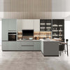 Metal-Frame Kitchen Cabinets with Glass Doors