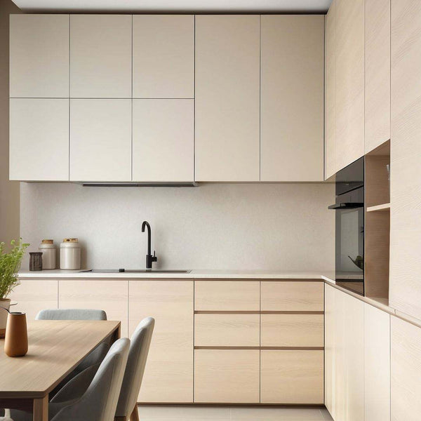 White Plywood Modular Kitchen Cabinet Set