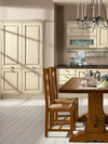 American White Kitchen Cabinets with Marble Countertops