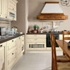 American White Kitchen Cabinets with Marble Countertops