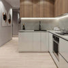 White Plywood Modular Kitchen Cabinet Set
