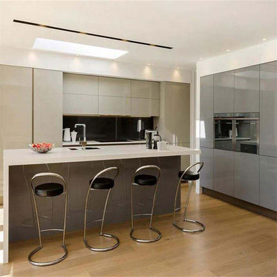 High-Gloss Solid Pine Kitchen Cabinet Set