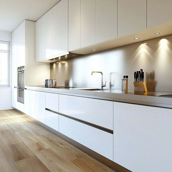 Contemporary Touch-Open Acrylic Kitchen Cabinets