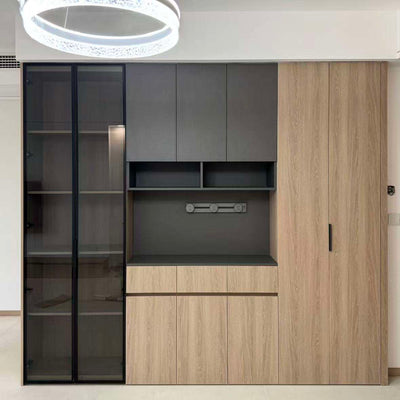 Freestanding Open Walk-In Closet with Sliding Doors