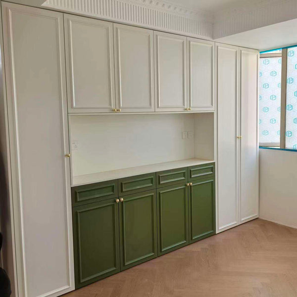 Custom Victorian Pine Kitchen Cabinet Set