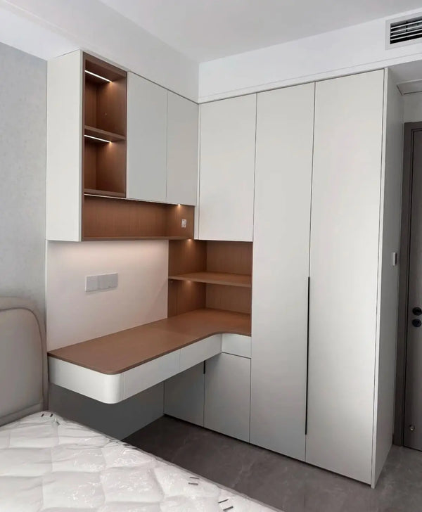 Integrated Hanging Nightstand and Wardrobe Set - View 4