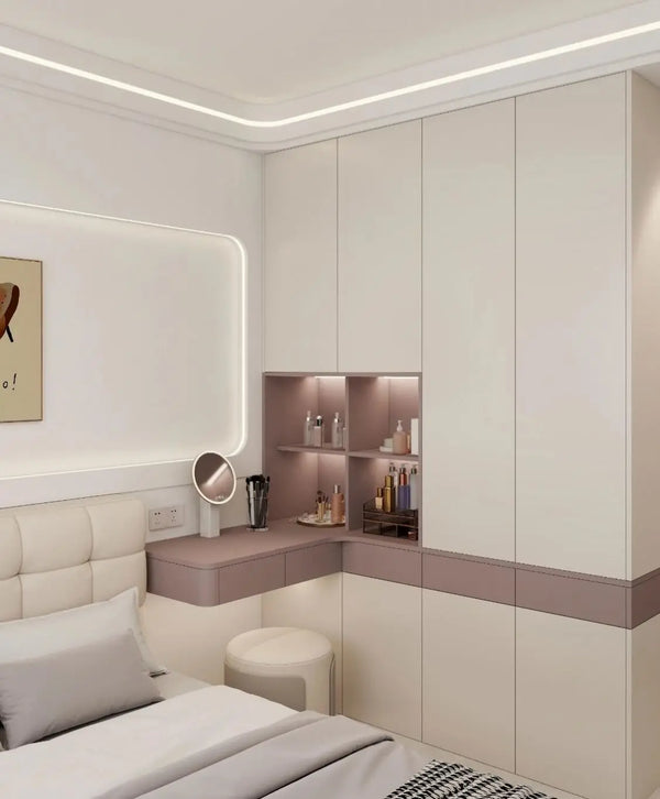 Integrated Hanging Nightstand and Wardrobe Set - View 2