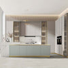 Metal-Frame Kitchen Cabinets with Glass Doors