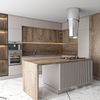 Contemporary Touch-Open Acrylic Kitchen Cabinets