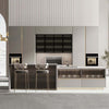 Metal-Frame Kitchen Cabinets with Glass Doors