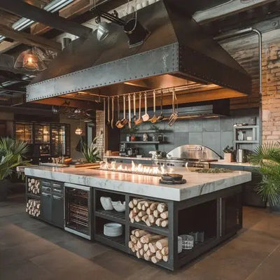 Industrial-Style Custom Modular Kitchen Cabinet System - View 5