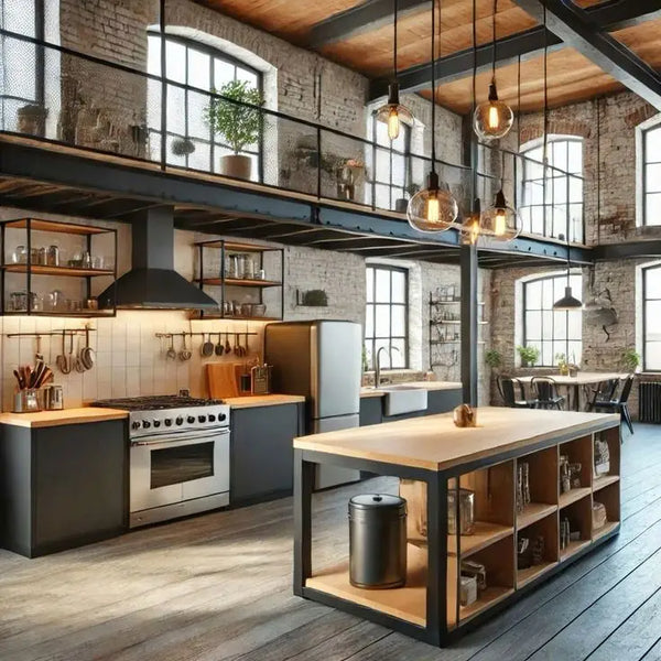 Industrial-Style Custom Modular Kitchen Cabinet System - View 3