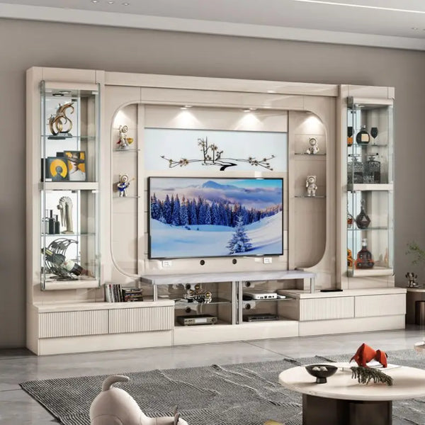 Luxury LED TV Wall Unit and Entertainment Center - View 3
