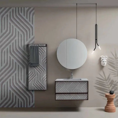 Gray Bathroom Vanity with LED Mirror - View 3