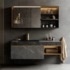 Gray Bathroom Vanity with LED Mirror - View 2