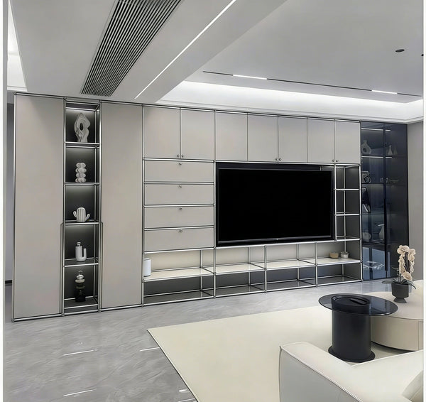 Extendable Gray TV Stand with LED Display - View 6
