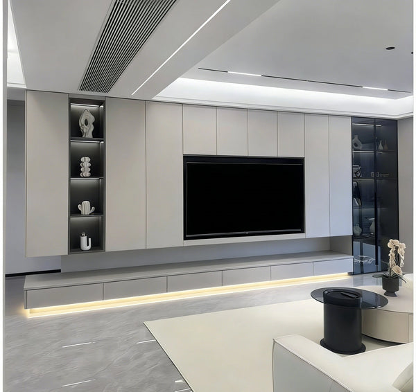 Extendable Gray TV Stand with LED Display - View 5