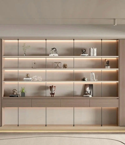 Space-Saving Solid Wood Bookcase Cabinet - View 4